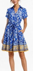 Sam Edelman Persian Garden Mini Shirtdress With Pockets Size 6 NWT