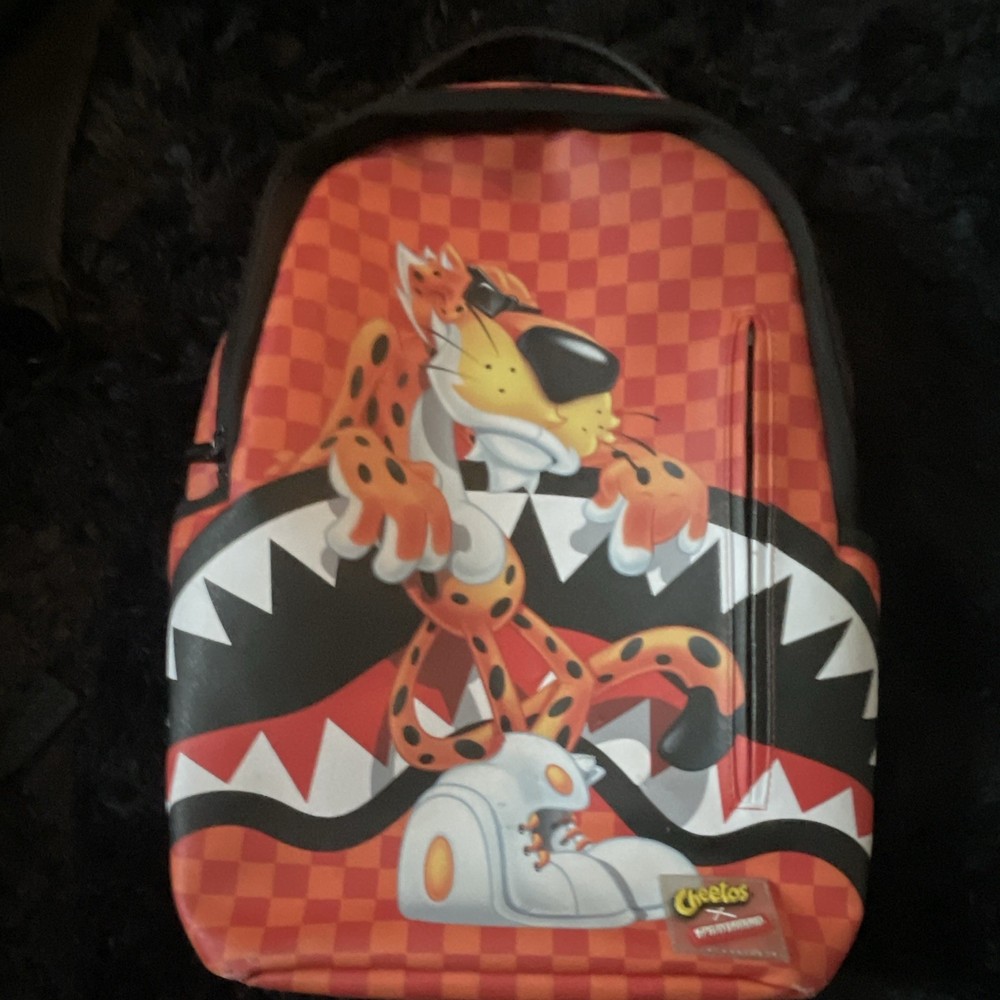 Sprayground limited Cheetos Chester Cheetah Mini Backpack, Orange Checkered, Zip