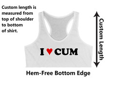I Heart Cum Underboob Crop Top Custom Length Bimbo Love Slut Outfit