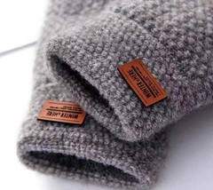 Winter Alpaca Wool Fingerless Gloves Thermal Men Knitted Half Finger Mitten Lot