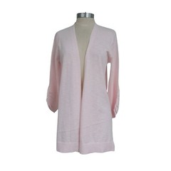 Ellen Tracy Modern Essentials Powder Pink 100% Cotton Cardigan L Free Shipping