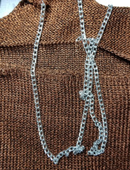Forever 21 Chain Strap Crop Medium Rust Tank Top Cut Out Festival Rave Club NWOT