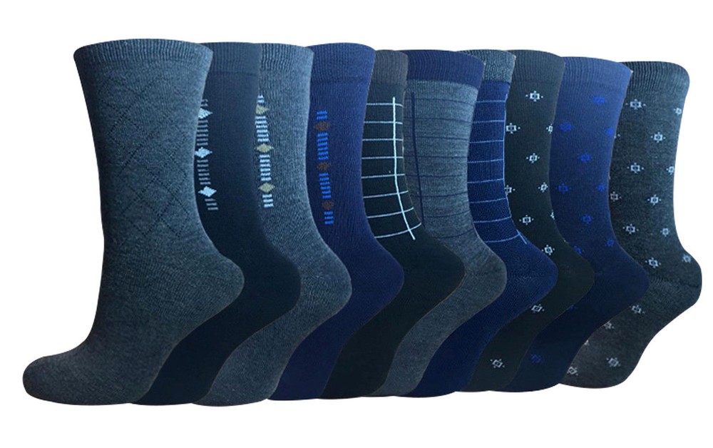 Men’s Cotton Rich Suite Solid Pattern Socks Size 10-13 3,6 & 12 Packs