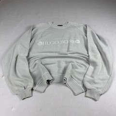 Mens Vintage Italy Hugo Boss Embroidered Logo Sweatshirt Crewneck Y2K Minimalist