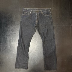 H&M Men&rsquo;s Blue Dark Wash Straight Regular Fit Mid Rise 5-Pocket Denim Jeans