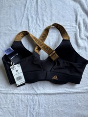 Adidas x IVY PARK Cut Out Sports Bra M Black Mesa Gold Beyonce Drip 2.2 NWT