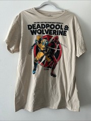 Marvel Deadpool & Wolverine Graphic Tee – Beige, Yellow, Red, Black