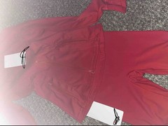 Women&rsquo;s Red Full-Zip Track Jacket Long Sleeve Activewear (see description