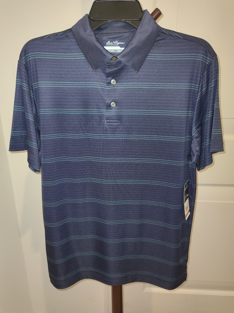 Ben Hogan Men’s Performance Golf Polo Shirt Blue Proper Stripe