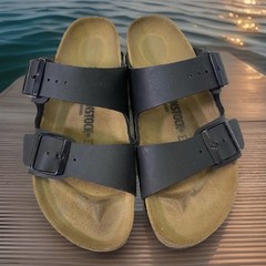 Birkenstock Arizona Black Two Strap Sandals Sz 40 Women 9 Men 7 Medium / Narrow