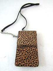 Leopard Phone ID Document Holder with chain Strap