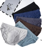 Breathable Cotton Briefs Men Solid Comfortable Underwear Plus Size XL 5XL