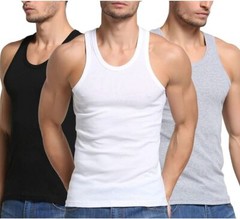 Men&rsquo;s 100% Cotton Tank Top A-Shirt Wife Beater Ribbed Undershirts Size: S-4XL