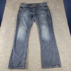 Wrangler Rock 47 Jeans Mens 38×36 Blue Bootcut Medium Wash Denim Western Cowboy