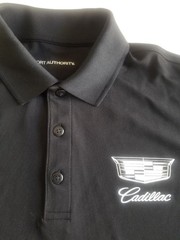 Port Authority Cadillac Embroidered Logo Medium Black Polo, Dealership