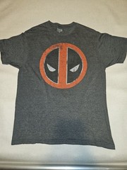 Marvel Deadpool Logo Graphic Cotton Blend Crew Neck T-Shirt Men’s L Gray