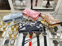 Michael Kors Jet Set Travel Large MK Logo Wristlet Double Zip Wallet Variation