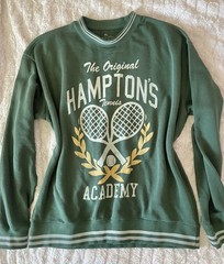 NWOT Goodie Two Sleeves Hampton&rsquo;s Tennis Academy Varsity Crewneck Sweatshirt XL