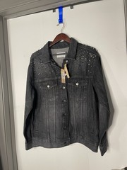 Rebecca Minkoff Women&rsquo;s Denim Jacket Crystal Embellished Size Large NWT