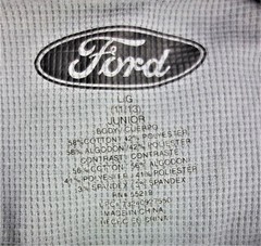 Juniors Large Ford Built Tough Base Layer Thin Thermal T Shirt Tee Gray