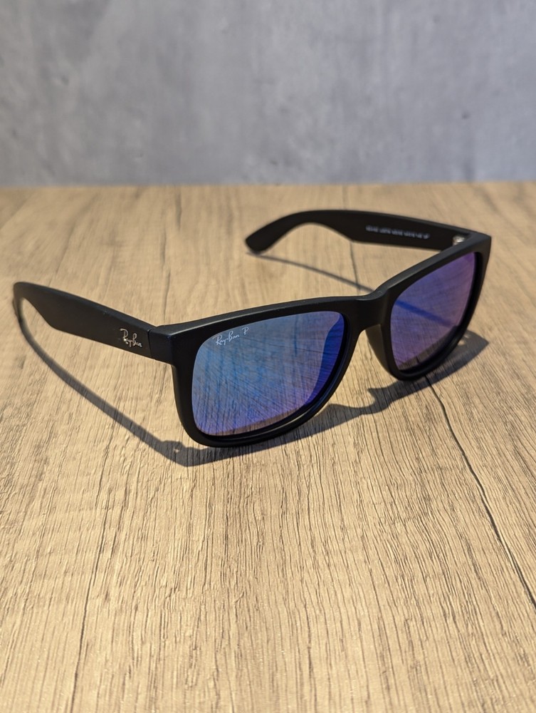Ray-Ban RB4165 622/55 Black Frame Blue flash Polarized Lenses sunglasses-54mm