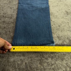 Wrangler Rock 47 Jeans Men 38×32 Blue Dark Denim Relaxed Straight Thick Stitch