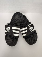 Adidas Adissage Slides Sandals Mens Size 8 Black/White #F35580