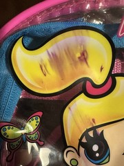 VINTAGE LISA FRANK GROOVY GIRL BLONDE VINYL ZIPPERED BACKPACK CLEAR BAG