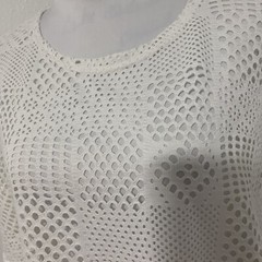 Brunny Women’s Vintage Beach Coverup Size 2X White Made in USA 50 Poly 50 Cotton