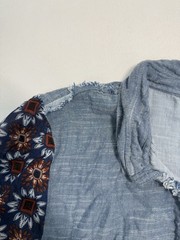 John Mark Patchwork Boho Peasant Blouse Women’s XL Floral Paisley Tunic Top