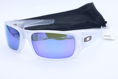 Oakley CRANKSHAFT OO9239-09 Clear Wrap Sunglasses Purple polarized Lenses 60mm