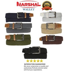 Marshal Wide Mens Elastic Stretch Belt Gunmetal Buckle Belt Casual Golf Belt New