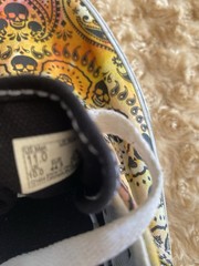 VANS Low Top Canvas Lace-Up Sneakers Skull Paisley Yellow Orange Black