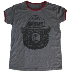 Mighty Fine Smokey The Bear Graphic Print Junior Women&rsquo;s T-Shirt – NWT