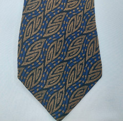 Necktie Fendi Dark Tan/Blue Geometric Abstract