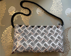Chocolate candy wrapper purse. Candy wrapper purse. Bar code design. Ecoist.