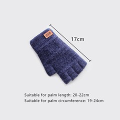 Winter Alpaca Wool Fingerless Gloves Thermal Men Knitted Half Finger Mitten Lot