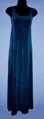 Solid Navy Blue Long Sleeveless A line Dress No Wrinkle Travel Fabric Jostar