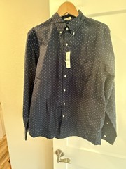 J. Crew Men’s Dot Pattern Button-Up, Size Large