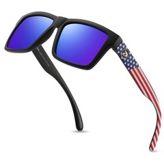DUBERY Classic Square Polarized 143mm, Stripe&black/Dark Blue Mirror