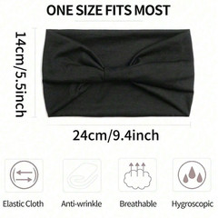 1pc Japanese Style Black Headband Stretchy Sports Casual Wear Hair Band For Men