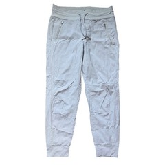 Athleta La Viva Jogger Pants Light Grey Size 8 Hiking Travel Lightweight Zipper
