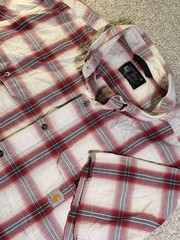Carhartt Button Up Plaid Shirt For Men 2XL Loose Fit Workwear SKU138
