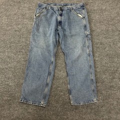 Old Navy Carpenter Jeans Mens Size 38×30 Blue Relaxed Fit Utility Denim Workwear