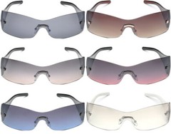 Rimless Rectangular Shield Lens Sunglasses Women&rsquo;s Fashion UV Protection Glasses