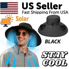 New Solar & USB Powered Fan Outdoor Fishing Hat Sunscreen Sun Hat With Dual Fan