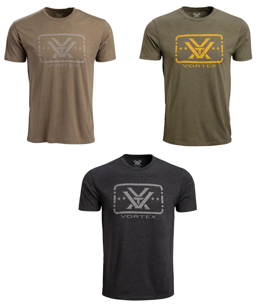 Vortex Optics Trigger Press Short Sleeve T-Shirt Mens M/L/XL/2X/3X Heather