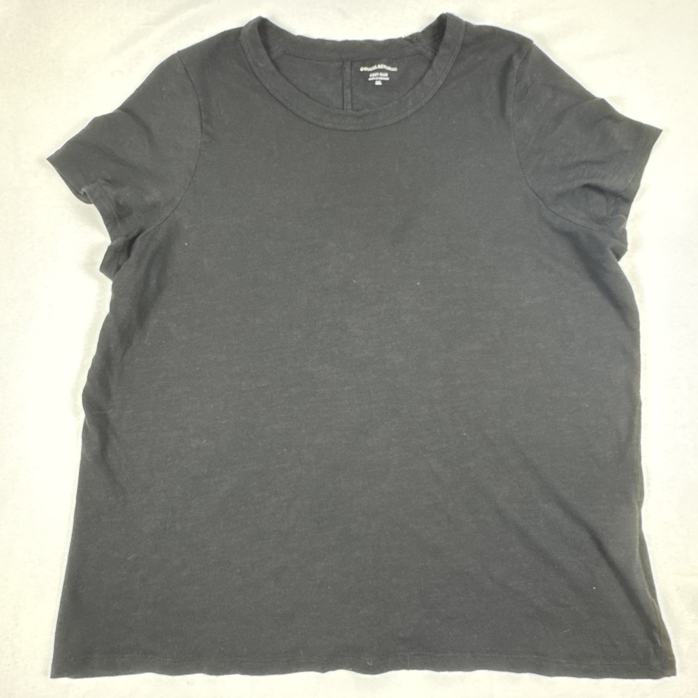 Banana Republic Cozy Slub Shirt Women XXL Black Short Sleeve Basic Capsule