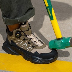 New Fashion Men Indestructible Work Shoes Rotary Buckle Steel Toe Safety Shoes