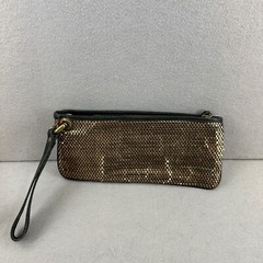 Elisa Atheniense Metallic Woven Clutch Evening Bag Wristlet